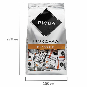 Шоколад порционный RIOBA Молочный 32%, 800 г, пакет, 366305 за 1 989 ₽. Шоколад. Доставка по России. Без переплат!