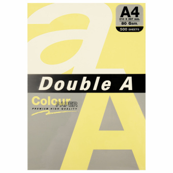 Бумага цветная DOUBLE A, А4, 80 г/м2, 500 л., пастель, желтая за 1 357 ₽. Бумага цветная форматная. Доставка по России. Без переплат!