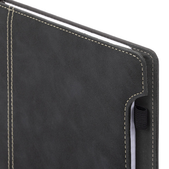 Блокнот А5 165x218 мм, BRAUBERG "Perfect", под кожу софт-тач, держатель для ручки, 80 листов, клетка, черный, 116614 за 375 ₽. Бизнес-блокноты и бизнес-тетради. Доставка по России. Без переплат!