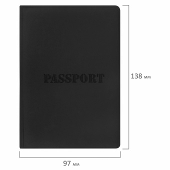Обложка для паспорта, мягкий полиуретан, "PASSPORT", черная, STAFF, 238407 за 119 ₽. Обложки для паспорта. Доставка по России. Без переплат!