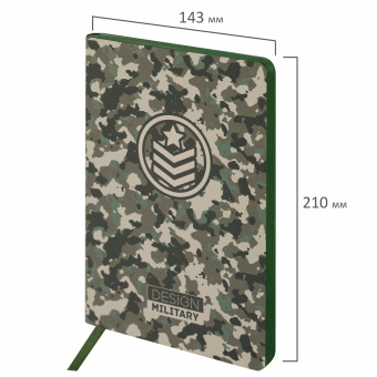 Блокнот А5 (143x210 мм), BRAUBERG VISTA "Military", под кожу, гибкий, 80 л., 112085 за 120 ₽. Бизнес-блокноты и бизнес-тетради. Доставка по России. Без переплат!