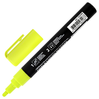 Маркер меловой CHALK LIQUID MARKER, ЖЕЛТЫЙ, 3 мм, стираемый, BRAUBERG "CHALK", 152590 за 94 ₽. Маркеры меловые. Доставка по России. Без переплат!
