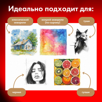 Бумага для акварели 300 г/м2 560x760 мм среднее зерно, 10 листов, BRAUBERG ART PREMIERE, 113238 за 727 ₽. Альбомы и бумага для акварели и масла. Доставка по России. Без переплат!
