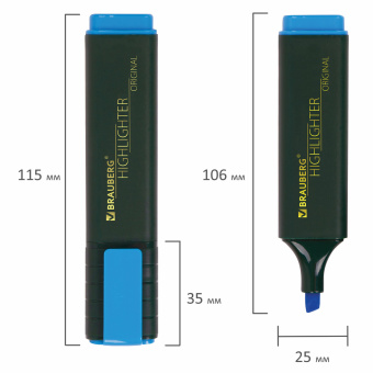 Текстовыделитель BRAUBERG "ORIGINAL", ГОЛУБОЙ, линия 1-5 мм, 151684 за 46 ₽. Текстовыделители. Доставка по России. Без переплат!
