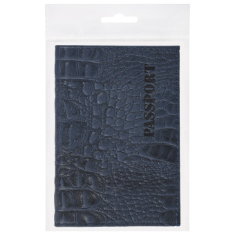 Обложка для паспорта натуральная кожа кайман, "PASSPORT", темно-синяя, BRAUBERG, 237196 за 225 ₽. Обложки для паспорта. Доставка по России. Без переплат!
