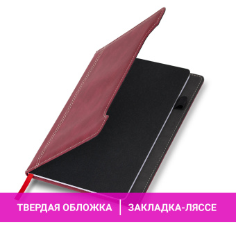 Блокнот А5 165x218 мм, BRAUBERG "Perfect", под кожу софт-тач, держатель для ручки, 80 листов, клетка, бордовый, 116616 за 382 ₽. Бизнес-блокноты и бизнес-тетради. Доставка по России. Без переплат!