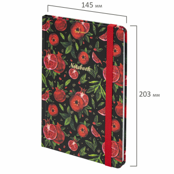 Блокнот с резинкой в клетку 96 л., А5 (145х203 мм), твердая обложка с фольгой, BRAUBERG, "Гранаты", 113730 за 243 ₽. Блокноты в книжном переплете. Доставка по России. Без переплат!