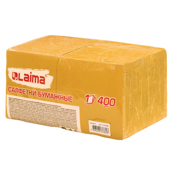 Салфетки бумажные 400 шт., 24х24 см, "Big Pack", жёлтые, 100% целлюлоза, LAIMA, 114726 за 274 ₽. Салфетки столовые. Доставка по России. Без переплат!