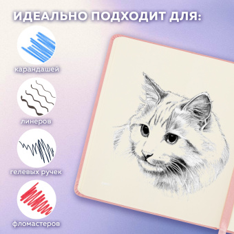 Скетчбук, слоновая кость 140 г/м2 200х200 мм, 80 л., КОЖЗАМ, резинка, BRAUBERG ART CLASSIC, пастель розовый, 116880 за 579 ₽. Альбомы, скетчбуки и бумага для графики и эскизов. Доставка по России. Без переплат!