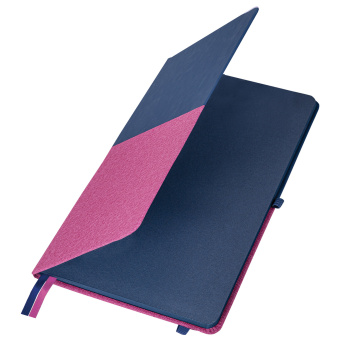 Блокнот А5 (148х218 мм), BRAUBERG "DUO", под кожу с резинкой, 80 л., клетка, синий/розовый, 113434 за 241 ₽. Бизнес-блокноты и бизнес-тетради. Доставка по России. Без переплат!