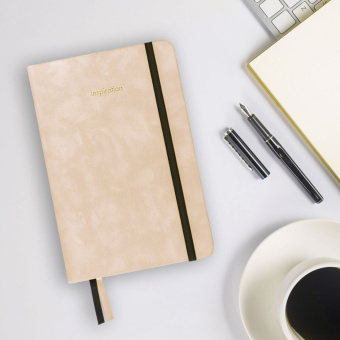 Ежедневник недатированный А5 138x213 мм, BRAUBERG "Velvet", резинка, держатель, 160 л., розовый, 116246 за 457 ₽. Ежедневники с покрытием "под кожу и ткань". Доставка по России. Без переплат!