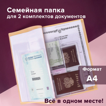 Папка для семейных документов с файлами (паспорта, свидетельства, полисы, СНИЛС) STAFF, 16 отделений, ПВХ, бежевая, 237808 за 486 ₽. Папки для семейных документов. Доставка по России. Без переплат!
