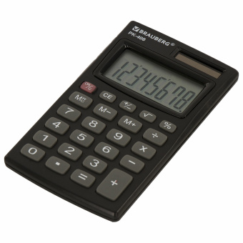 Калькулятор карманный BRAUBERG PK-408-BK (97x56 мм), 8 разрядов, двойное питание, ЧЕРНЫЙ, 250517 за 383 ₽. Калькуляторы карманные. Доставка по России. Без переплат!