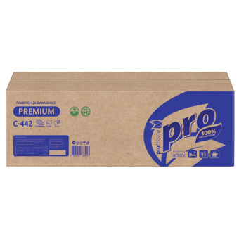 Полотенца бумажные 200 шт., PROtissue (H2) PREMIUM, 2-слойные, белые, КОМПЛЕКТ 21 пачка, 24х21,5 см, Z-сложение, С442 за 2&nbsp;941 ₽. Полотенца бумажные профессиональные. Доставка по России. Без переплат!