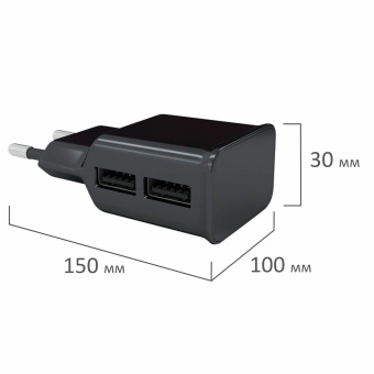 Зарядное устройство сетевое (220 В) RED LINE NT-2A, 2 порта USB, выходной ток 2,1 А, черное, УТ000009404 за 336 ₽. Зарядные устройства для портативной электроники. Доставка по России. Без переплат!