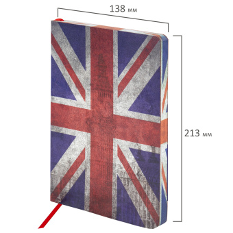 Ежедневник недатированный А5 (138х213 мм), BRAUBERG VISTA, под кожу, гибкий, 136 л., "Great Britain", 112007 за 166 ₽. Ежедневники с покрытием "под кожу и ткань". Доставка по России. Без переплат!