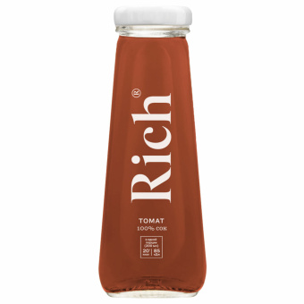 Сок RICH 0,2 л, томат, подходит для детского питания, стеклянная бутылка, 1655301 за 122 ₽. Соки и нектары. Доставка по России. Без переплат!