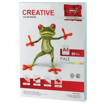 Бумага цветная CREATIVE color (Креатив) А4, 80 г/м2, 250 л., (5 цветов х 50 листов), микс пастель, БПpr-250r за 571 ₽. Бумага цветная форматная. Доставка по России. Без переплат!