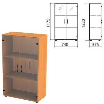Шкаф закрытый со стеклом "Фея", 740х375х1220 мм, цвет орех милан (КОМПЛЕКТ) за 18&nbsp;192 ₽. Набор мебели "Фея". Доставка по России. Без переплат!