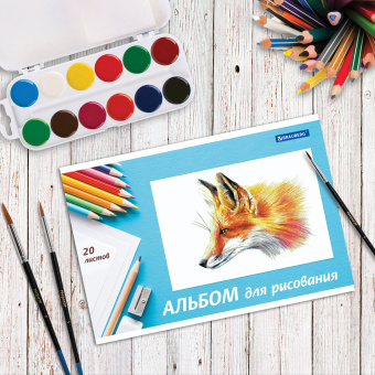 Альбом для рисования, А4, 20 л., скоба, обложка картон, BRAUBERG, 200х283 мм, "Я рисую мир" (2 вида), 104872 за 44 ₽. Альбомы и папки для рисования. Доставка по России. Без переплат!