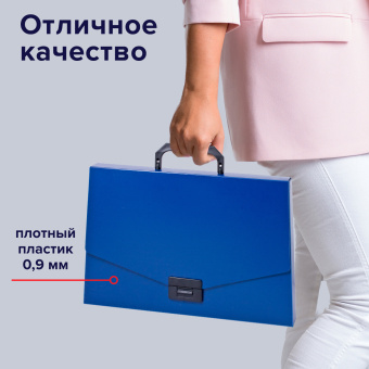 Папка-портфель пластиковая BRAUBERG "Energy", А4 (330х256х32 мм), без отделений, синий, 222082 за 280 ₽. Портфели пластиковые. Доставка по России. Без переплат!