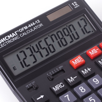 Калькулятор настольный ОФИСМАГ OFM-444 (199x153 мм), 12 разрядов, двойное питание, ЧЕРНЫЙ, 250459 за 560 ₽. Калькуляторы настольные. Доставка по России. Без переплат!