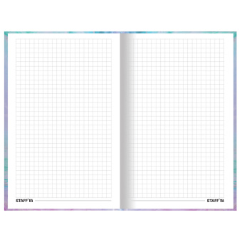 Блокнот А5 134х206 мм, 80 л., твёрдый, клетка, тиснение фольгой, STAFF, "Мрамор", 114428 за 169 ₽. Блокноты в книжном переплете. Доставка по России. Без переплат!