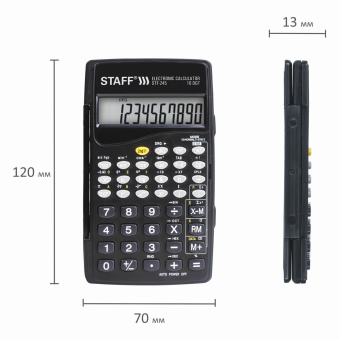 Калькулятор инженерный STAFF STF-245, КОМПАКТНЫЙ (120х70 мм), 128 функций, 10 разрядов, 250194 за 723 ₽. Калькуляторы инженерные. Доставка по России. Без переплат!