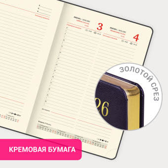 Ежедневник датированный 2026 А5 138x213 мм, BRAUBERG "Iguana", под кожу, темно-фиолетовый, 117059 за 177 ₽. Ежедневники с покрытием "под кожу и ткань". Доставка по России. Без переплат!