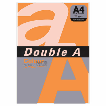 Бумага цветная DOUBLE A, А4, 75 г/м2, 100 л., ярко-оранжевая за 303 ₽. Бумага цветная форматная. Доставка по России. Без переплат!