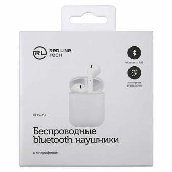 Наушники с микрофоном (гарнитура) RED LINE BHS - 29, Bluetooth, беспроводные, белые, УТ000023018 за 900 ₽. Гарнитуры беспроводные. Доставка по России. Без переплат!
