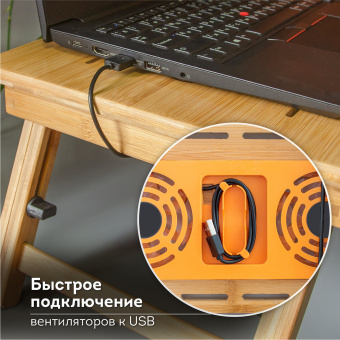 Столик БАМБУКОВЫЙ складной для ноутбука/завтрака, с охлаждением, DASWERK (ДАСВЕРК), 532583 за 2&nbsp;393 ₽. Столы складные, трансформируемые. Доставка по России. Без переплат!