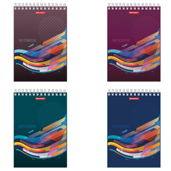 Блокнот А5, 146х205 мм, 60 л., гребень, картон, жесткая подложка, клетка, BRAUBERG, "На волне успеха", 129813 за 68 ₽. Блокноты. Доставка по России. Без переплат!