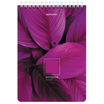 Блокнот А5 (146х206 мм), 80 л., гребень, картон, клетка, BRAUBERG, "Яркие листья", 114372 за 72 ₽. Блокноты. Доставка по России. Без переплат!