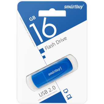 Флеш-диск 16 GB SMARTBUY Scout USB 2.0, синий, SB016GB2SCB за 400 ₽. Флеш-диски USB. Доставка по России. Без переплат!