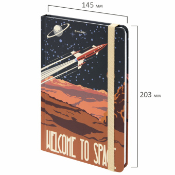 Блокнот с резинкой в клетку 96 л., А5 (145х203 мм), твердая обложка, BRAUBERG, "SpaceX", 113724 за 230 ₽. Блокноты в книжном переплете. Доставка по России. Без переплат!