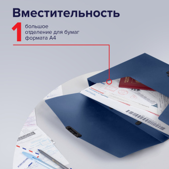 Портфель пластиковый STAFF А4 (320х225х36 мм), без отделений, синий, 229240 за 218 ₽. Портфели пластиковые. Доставка по России. Без переплат!