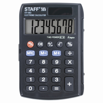 Калькулятор карманный STAFF STF-883 (95х62 мм), 8 разрядов, двойное питание, 250196 за 356 ₽. Калькуляторы карманные. Доставка по России. Без переплат!
