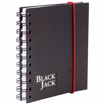 Блокнот МАЛЫЙ ФОРМАТ А6 105х148 мм, 150 л., гребень, пластик, клетка, BRAUBERG, "Black Jack", 125388 за 343 ₽. Блокноты. Доставка по России. Без переплат!