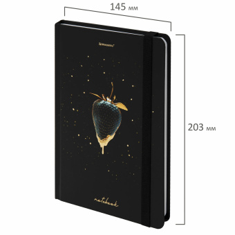 Блокнот с резинкой без линовки 96 л., А5 (145х203 мм), твердая обложка с фольгой, BRAUBERG, "Strawberry", 113735 за 216 ₽. Блокноты в книжном переплете. Доставка по России. Без переплат!