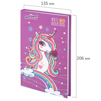 Блокнот А5 134х206 мм, 80 л., твердый, клетка, выборочный лак, ЮНЛАНДИЯ, "Единорог", 111616 за 149 ₽. Блокноты в книжном переплете. Доставка по России. Без переплат!