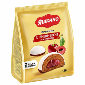 Пряники ЯШКИНО "С вишневой начинкой" мягкие в двойной глазури, 350 г, ЯП906 за 190 ₽. Вафли, пряники. Доставка по России. Без переплат!