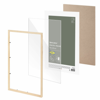 Рамка 30х40 см небьющаяся, аналог IKEA, багет 12 мм, дерево, BRAUBERG "Woodray", цвет натуральный, 391361 за 346 ₽. Рамки для дипломов, сертификатов, грамот, фотографий. Доставка по России. Без переплат!