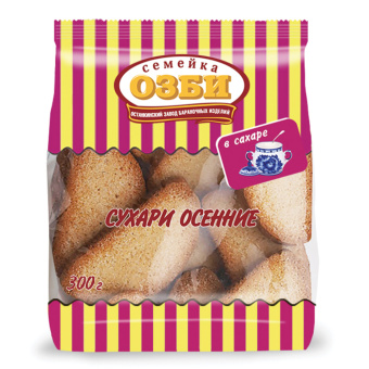 Сухари СЕМЕЙКА ОЗБИ осенние в сахаре, 300 г, 1270 за 148 ₽. Печенье, крекеры, сухари и сушки. Доставка по России. Без переплат!