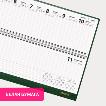 Планинг датированный 2026 300х130 мм, STAFF, гребень, обложка бумвинил, 64 л., зеленый, 117361 за 214 ₽. Планинги. Доставка по России. Без переплат!