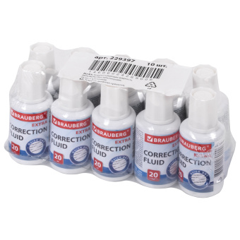 Корректирующая жидкость BRAUBERG EXTRA быстросохнущая, 20 мл, с кисточкой, 229397 за 52 ₽. Корректирующие жидкости. Доставка по России. Без переплат!