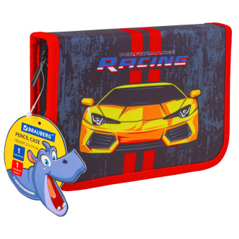 Пенал BRAUBERG с наполнением, 1 отделение, 1 откидная планка, 24 предмета, 21х14 см, "Yellow car", 229292 за 622 ₽. Пеналы с наполнением. Доставка по России. Без переплат!