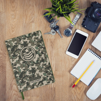 Блокнот А5 (143x210 мм), BRAUBERG VISTA "Military", под кожу, гибкий, 80 л., 112085 за 120 ₽. Бизнес-блокноты и бизнес-тетради. Доставка по России. Без переплат!