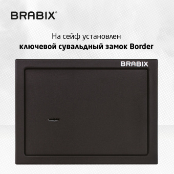 Сейф мебельный BRABIX "SF-230KL", 230х310х250 мм, ключевой замок, черный, 291146, S103BR211514 за 4&nbsp;800 ₽. Сейфы мебельные, офисные. Доставка по России. Без переплат!