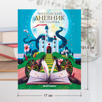 Дневник читательский А5 40 л., твердый, глянцевая ламинация, цветной блок, BRAUBERG, "Замок", 113449 за 100 ₽. Дневники универсальные. Доставка по России. Без переплат!